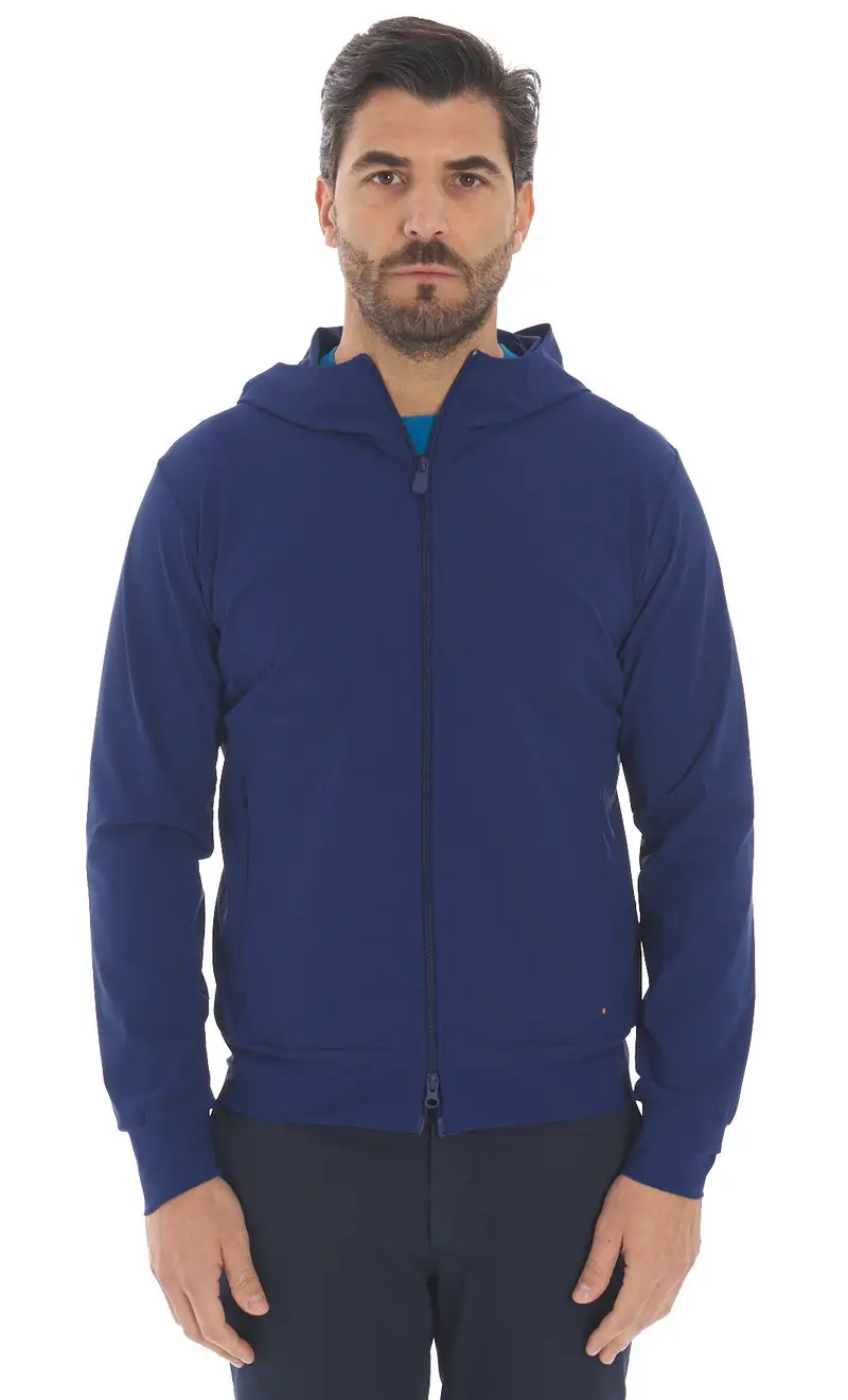 Giubbotto save the duck tecnico con cappuccio luiz, colore bluette