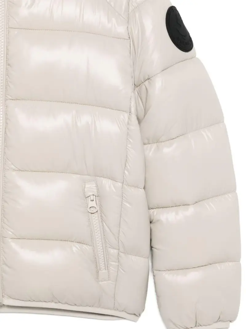 Giacca beige design trapuntato con zip cappuccio Rainy beige miniatura 3