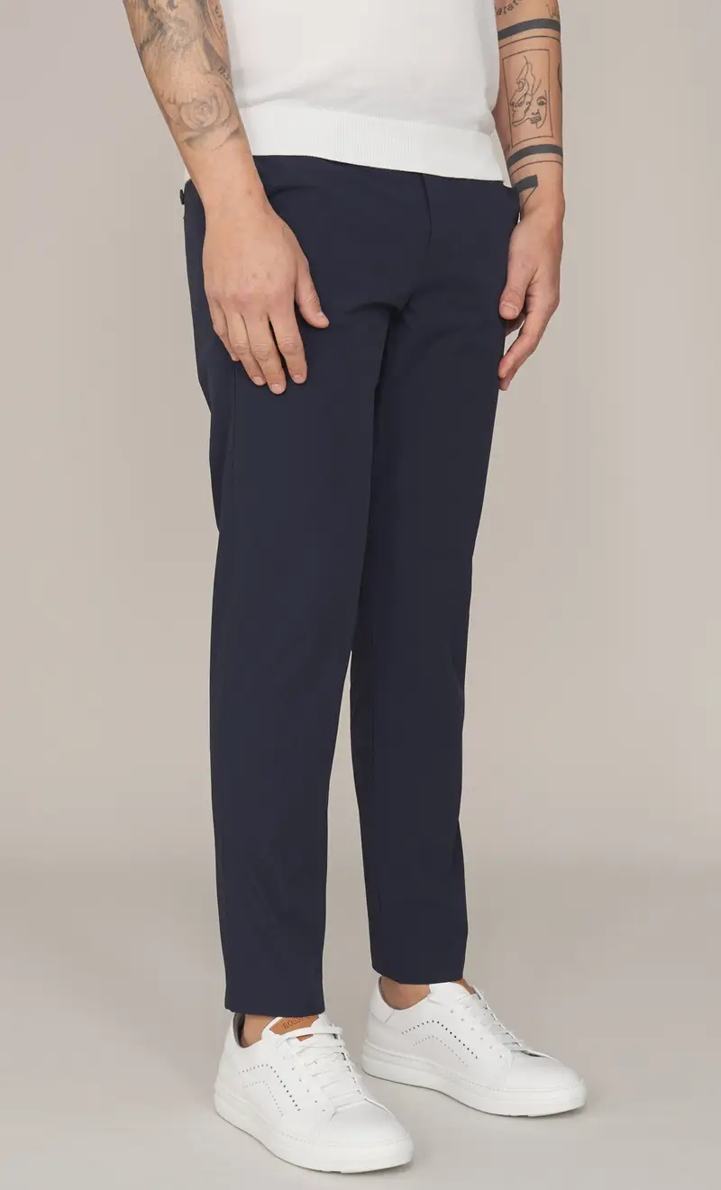 Pantalone save the duck tecnico leggero con elastico corbin, colore blu