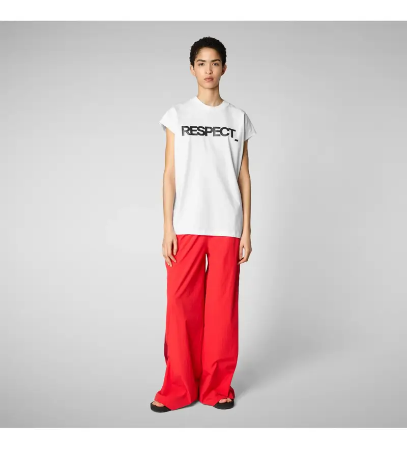 per donna DT2231W-BESY20 Maglietta bianca Fiora (L), Bianco, Casual, Cotone, Manica corta