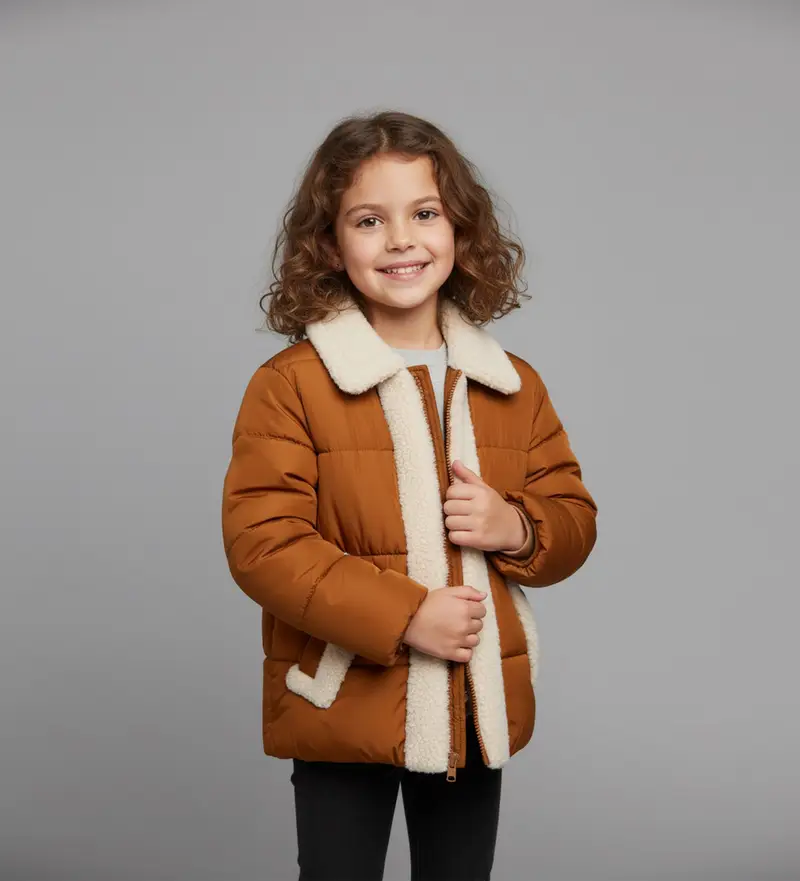 per ragazza J32338G-MEGA21 Giubbotto bomber color cammello Moli (16 Años), Marrone, Casual, Nylon, moda per bambini