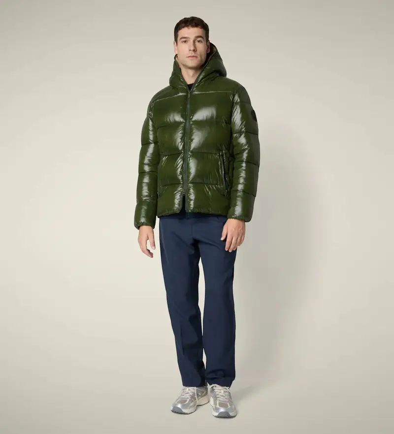 per uomo. D31280M-LOVE21 Cappotto verde di Edgard (M), Casual, Sostenibile, Nylon riciclato
