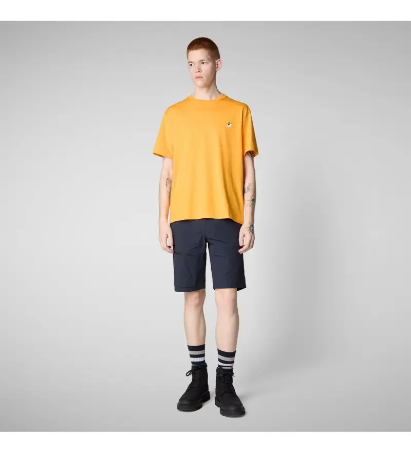 per uomo DT1709M-BESY20 Maglietta gialla Caius (L), Casual, Giallo, Cotone, Manica corta