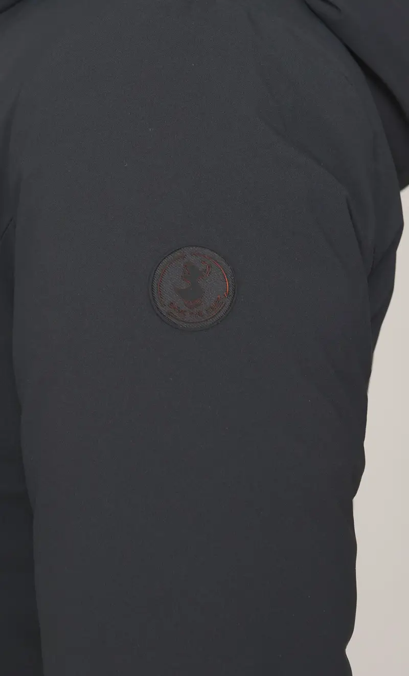 Piumino lungo save the duck con cappuccio rachel, colore nero miniatura 2