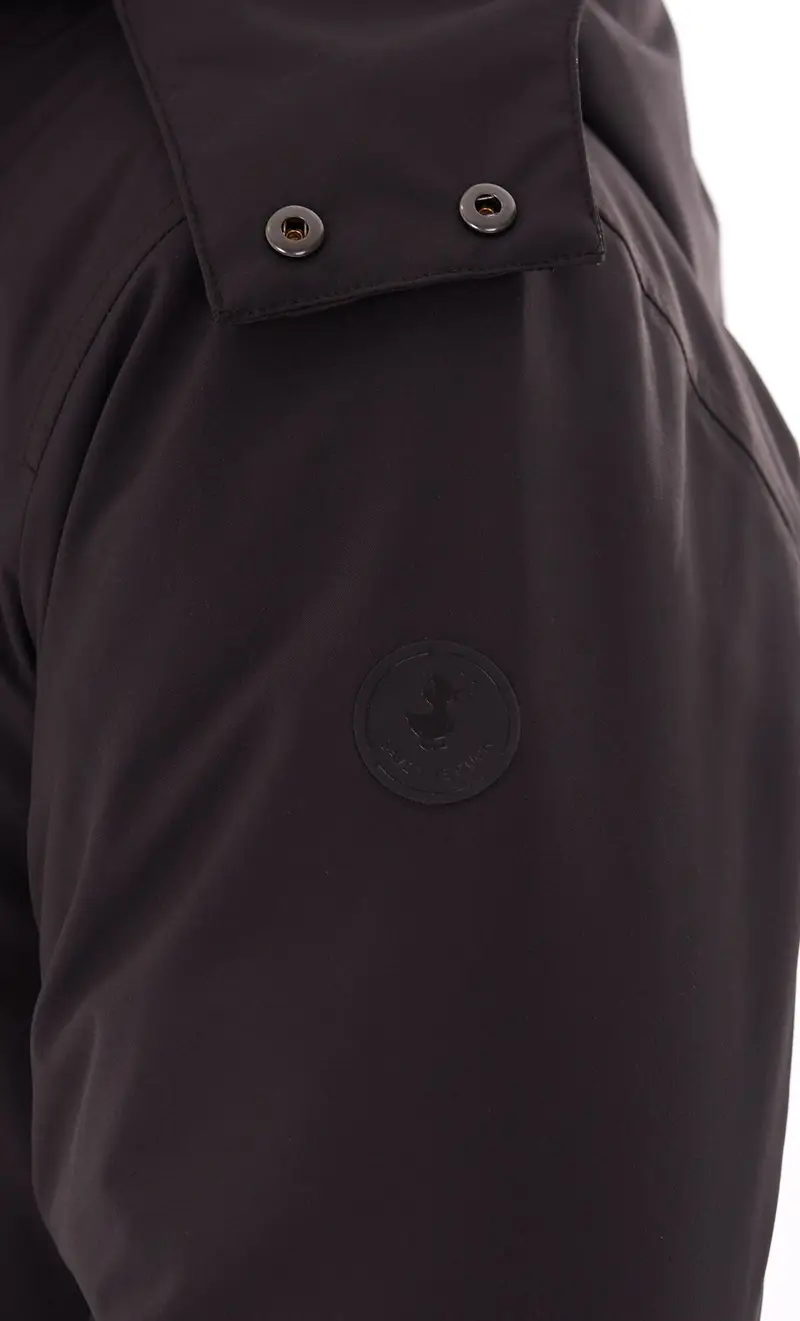 Piumino lungo save the duck con cappuccio staccabile woody moro, colore moro miniatura 2