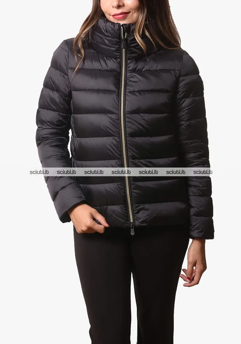 Piumino Save the duck donna nero Elsie a collo alto