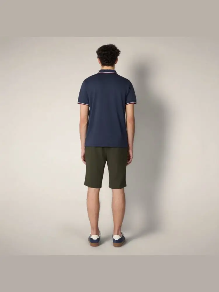 polo in piquet hari blu con perfili miniatura 2