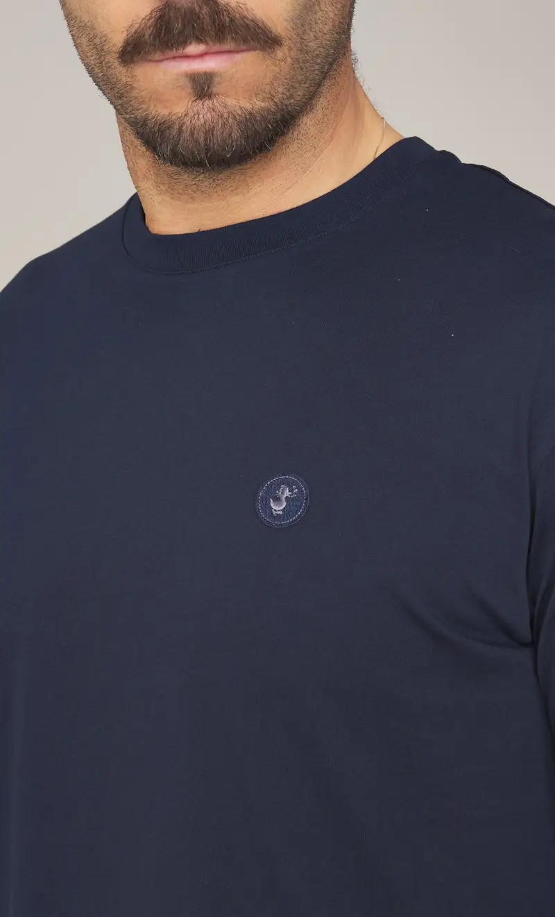 T-shirt save the duck con logo ricamato - adelmar, colore blu miniatura 2