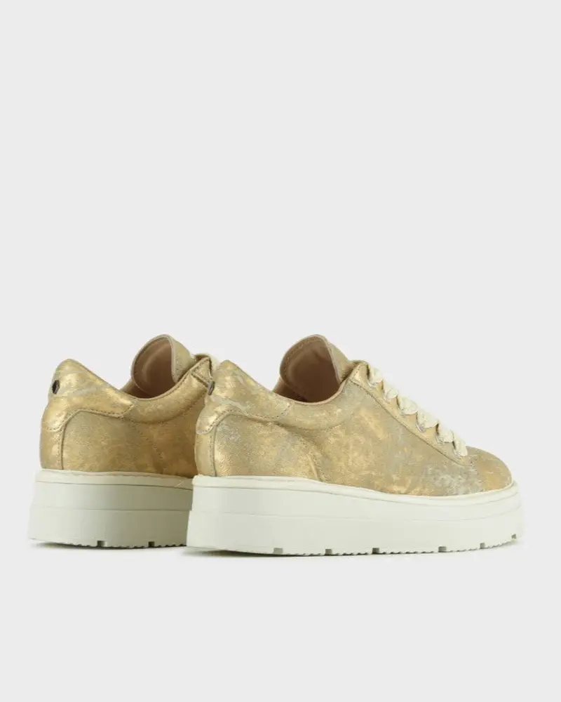 SCARPA ALLACCIATA P89 PELLE LAMINATA ORO miniatura 2