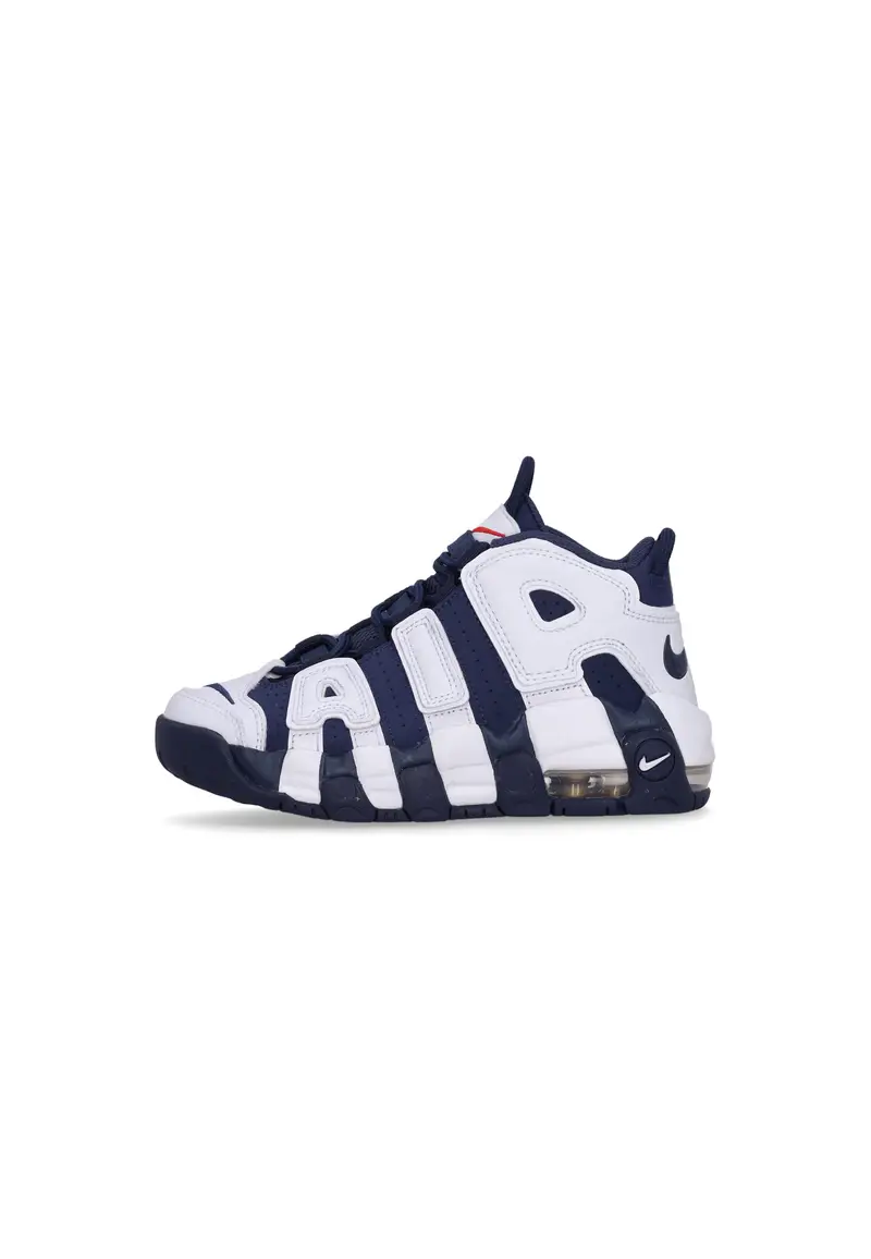 Scarpa Alta Bambino Air More Uptempo (ps) White/midnight Navy/metallic Gold