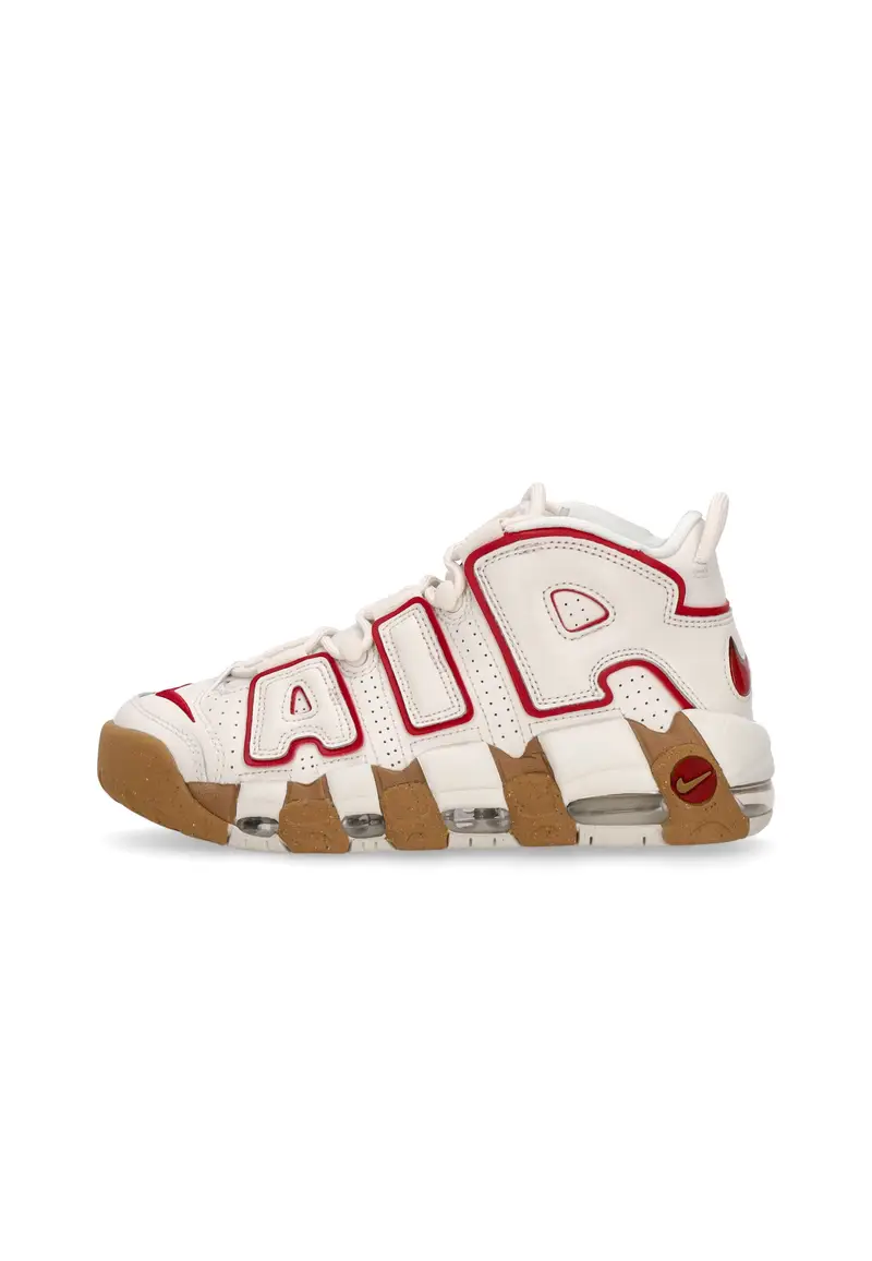 Scarpa Alta Donna W Air More Uptempo Phantom/gym Red/gum Light Brown/clear