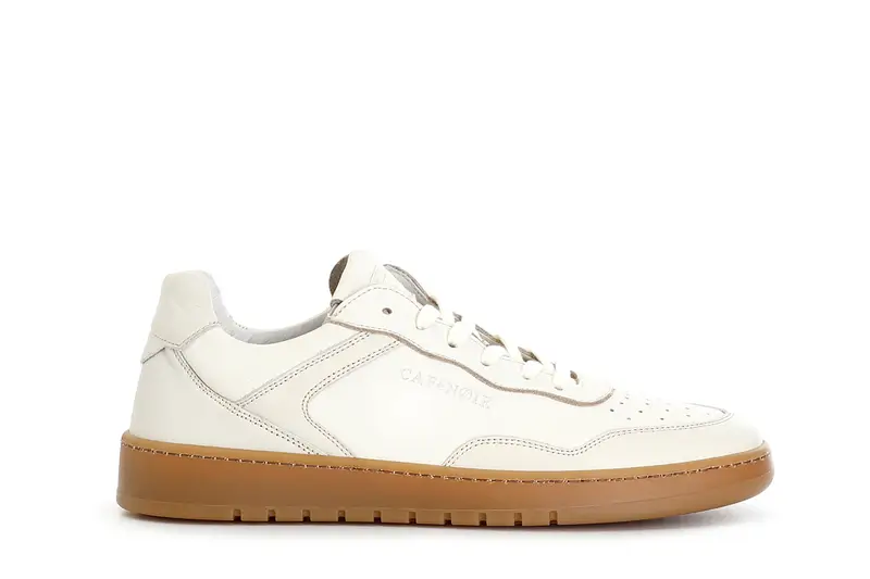 scarpa in pelle allacciata bianco