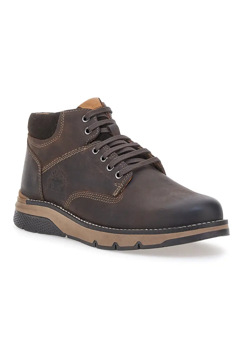 Scarpa Stringata Alta In Vera Pelle Marrone Altemberg 2432 miniatura 2