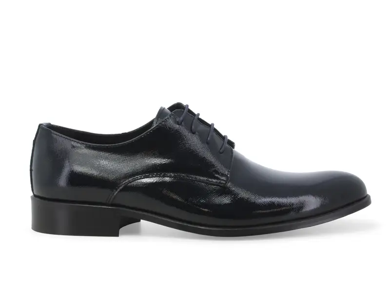 Scarpa stringata classica uomo in vernice blu notte u0721z