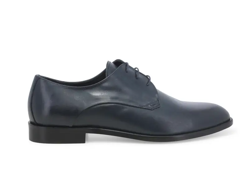 Scarpa stringata uomo francesina in pelle vitello blu scuro u0882z