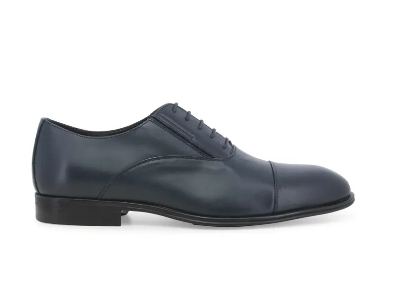 Scarpa uomo stringata francesina in pelle vitello blu u0972z