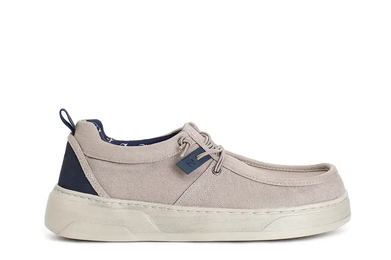 scarpe allacciate in tessuto grigio