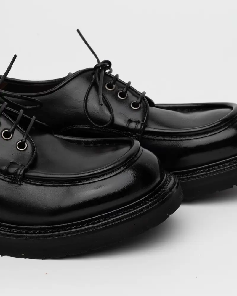 Scarpe Allacciate Pelle Nera miniatura 3