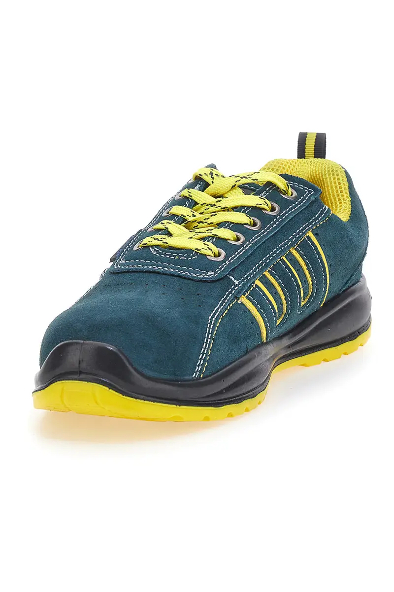 Scarpe antinfortunistiche blu con inserti gialli in pelle Blue Star BS 80 miniatura 3