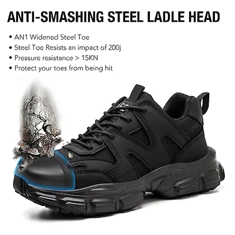 Scarpe Antinfortunistiche Donna Leggere e Comode Scarpe da Lavoro con Punta in Acciaio Antiscivolo Traspiranti Scarpe miniatura 3