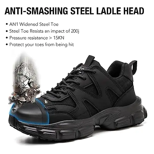 Scarpe Antinfortunistiche Donna Leggere e Comode Scarpe da Lavoro con Punta in Acciaio Antiscivolo Traspiranti Scarpe miniatura 3
