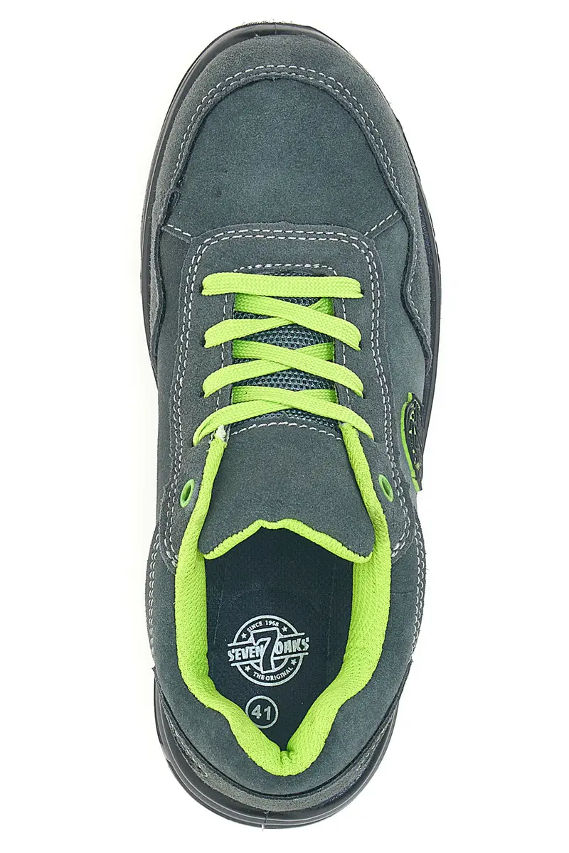 Scarpe antinfortunistiche grigio verde in pelle Sevenoaks PK23429 S1 P FO SR miniatura 3
