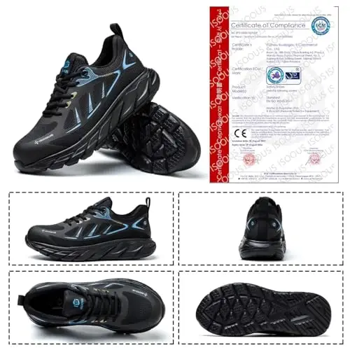 Scarpe Antinfortunistiche Uomo Leggere Scarpe da Lavoro Donna Comodo con Punta in Acciaio Antiscivolo Scarpe Sicurezza miniatura 2