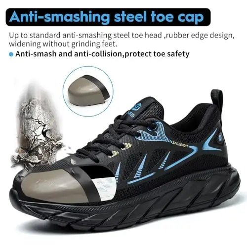 Scarpe Antinfortunistiche Uomo Leggere Scarpe da Lavoro Donna Comodo con Punta in Acciaio Antiscivolo Scarpe Sicurezza miniatura 3