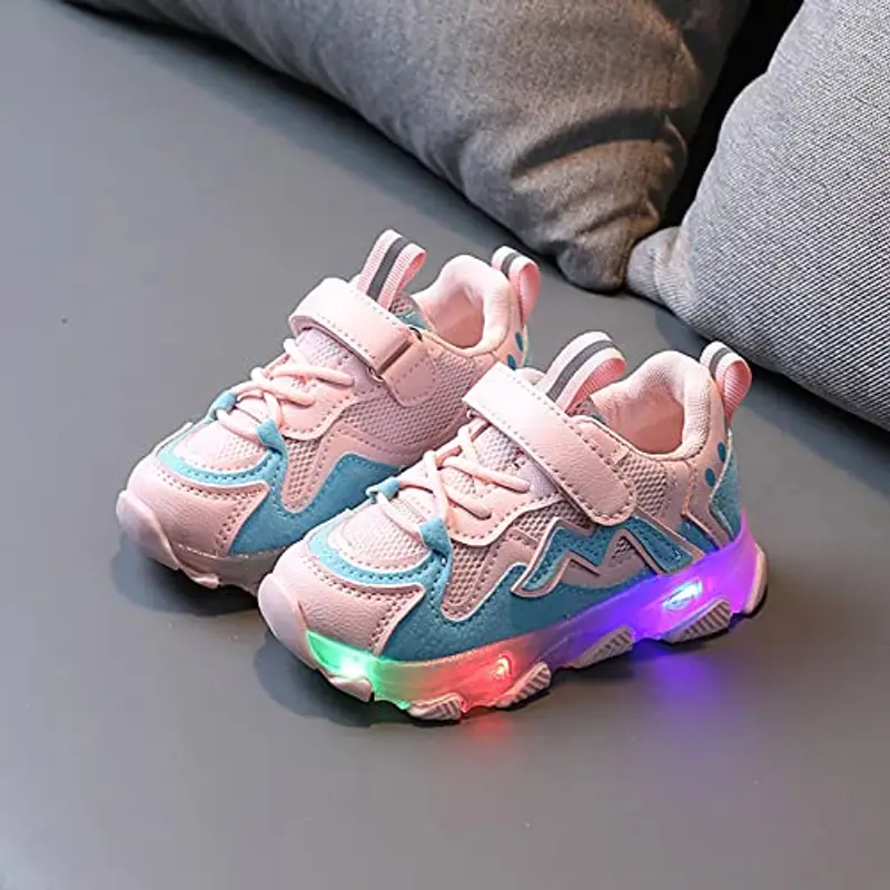 Scarpe Bambina con Luci con Strappi E Luci Passeggio Scarpe da Corsa Casual Traspiranti Comodi Scarpe con Luci LED miniatura 2