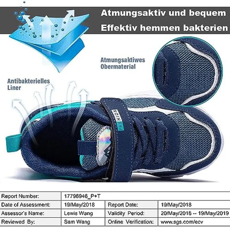 Scarpe Bambini 32 Ginnastica Bambina Corsa Ragazzi Sportive Basket Comode Bambine Camminata Atletica Tennis Sneaker Blu miniatura 3