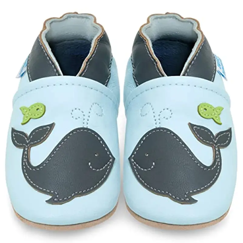 Scarpe Bambino Scarpe Neonato in Morbida Pelle - Balena - 12