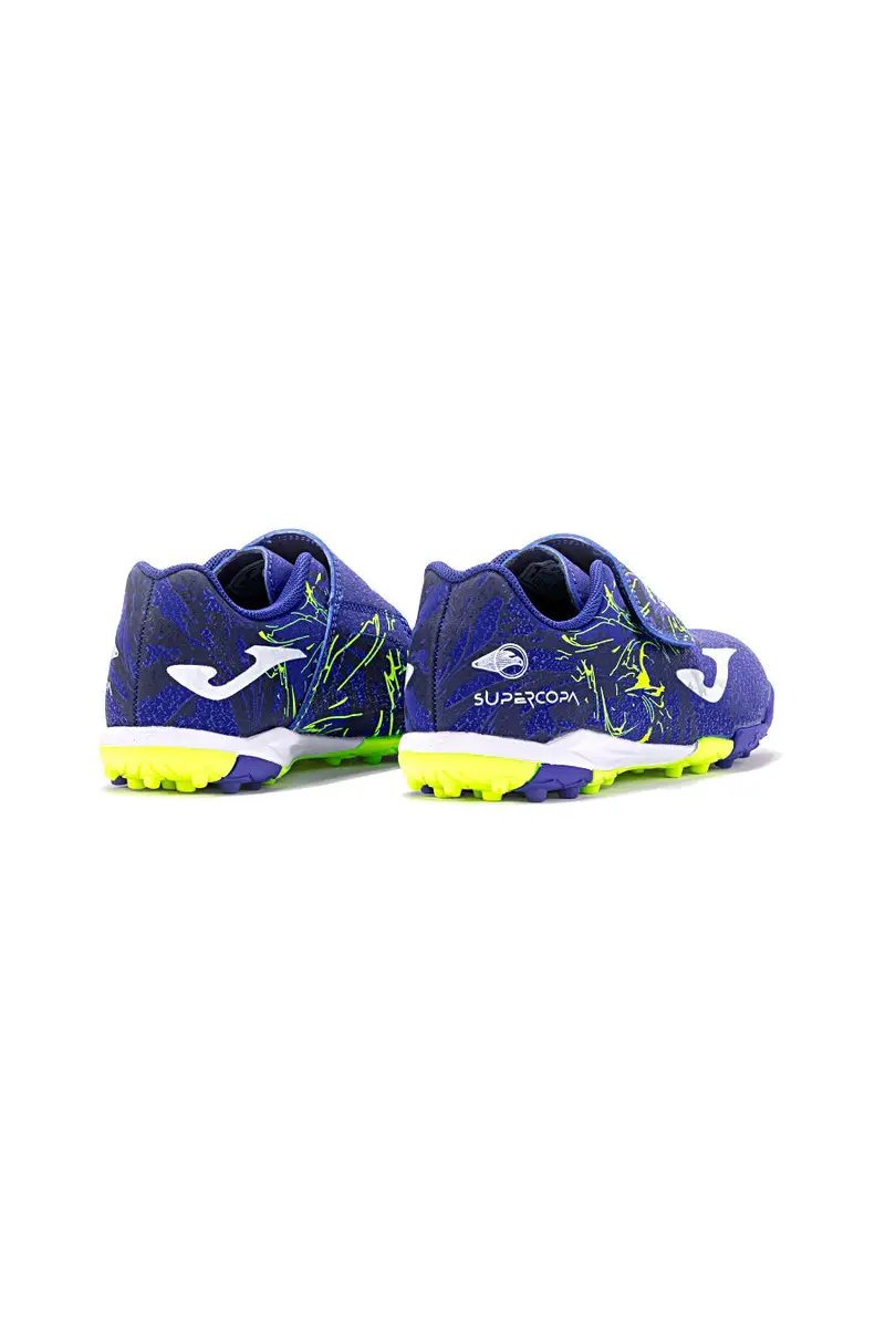 Scarpe calcio blu e gialle per terreno duro JOMA Super Copa Jr 2404 miniatura 2