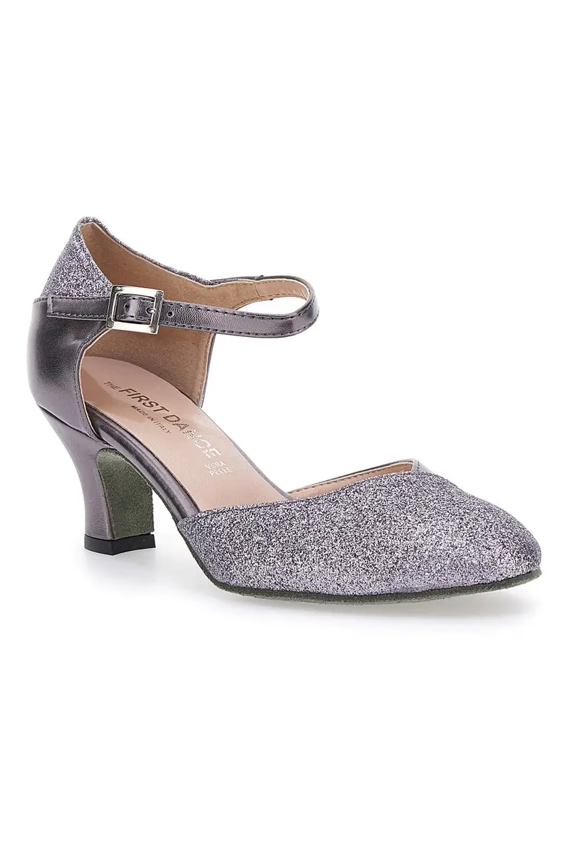 Scarpe da Ballo Grigio Scuro Con Tacco e Glitter The First Dance 4552 miniatura 2