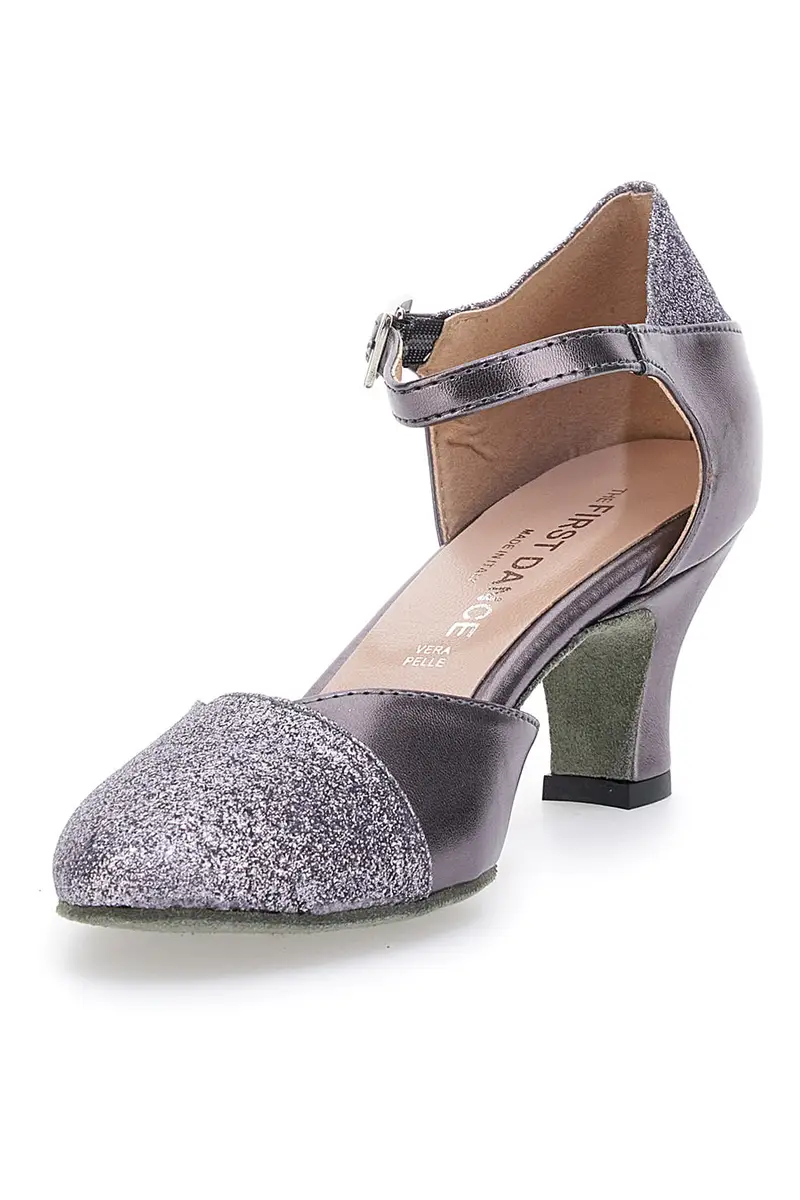 Scarpe da Ballo Grigio Scuro Con Tacco e Glitter The First Dance 4552 miniatura 3