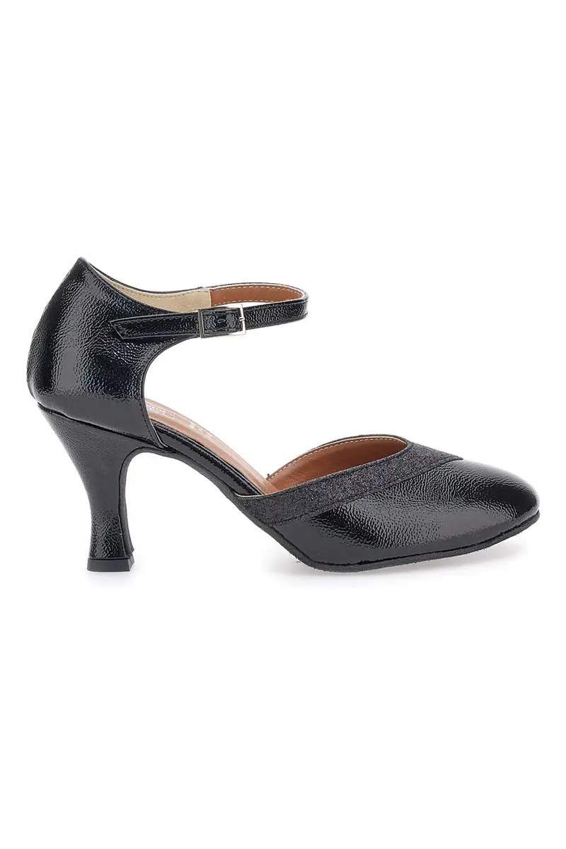 Scarpe da ballo nere con cinturino e suola in pelle Mon dieu 111