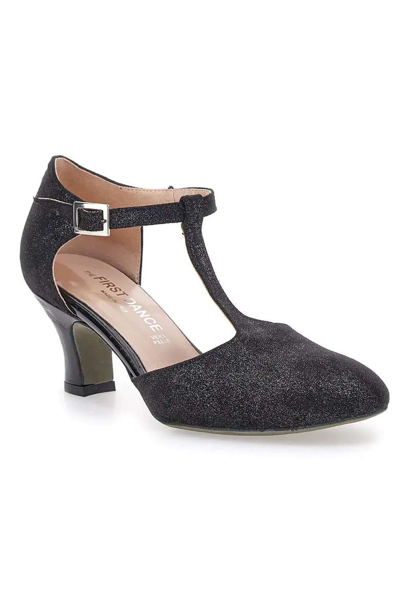 Scarpe da ballo nere con cinturino e tacco medio The First Dance 6334 miniatura 2