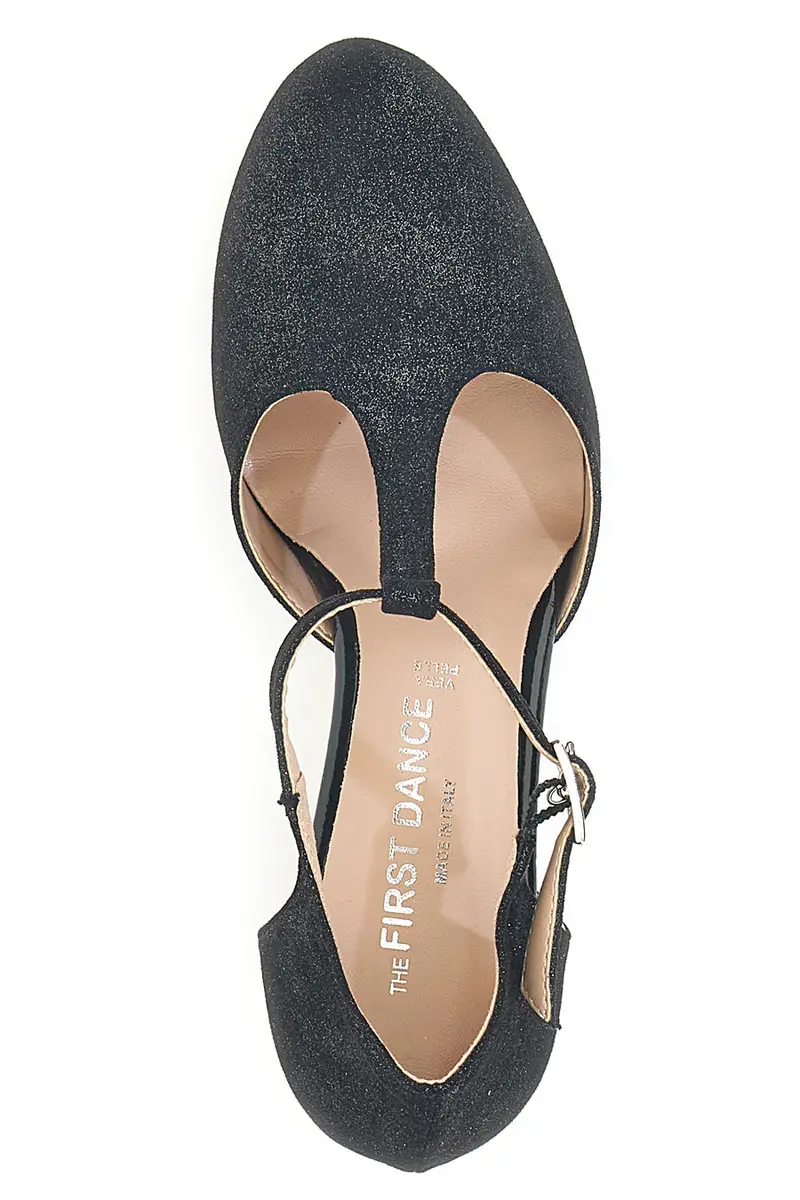 Scarpe da ballo nere con cinturino e tacco medio The First Dance 6334 miniatura 3