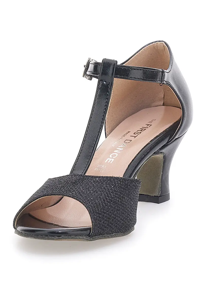 Scarpe da Ballo Nere con Suola in Pelle e Tacco Basso THE FIRST DANCE 5182 miniatura 3