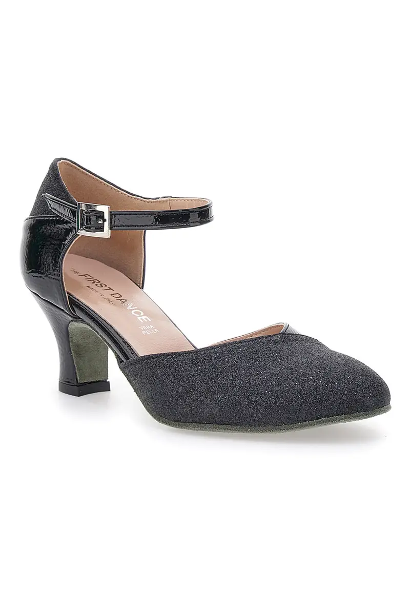 Scarpe da Ballo Nere Con Tacco e Glitter The First Dance 4552 miniatura 2