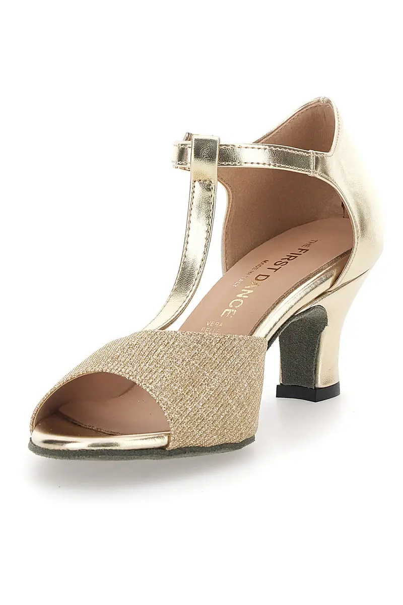 Scarpe Da Ballo Oro Con Suola In Pelle The First Dance 182 50 miniatura 3
