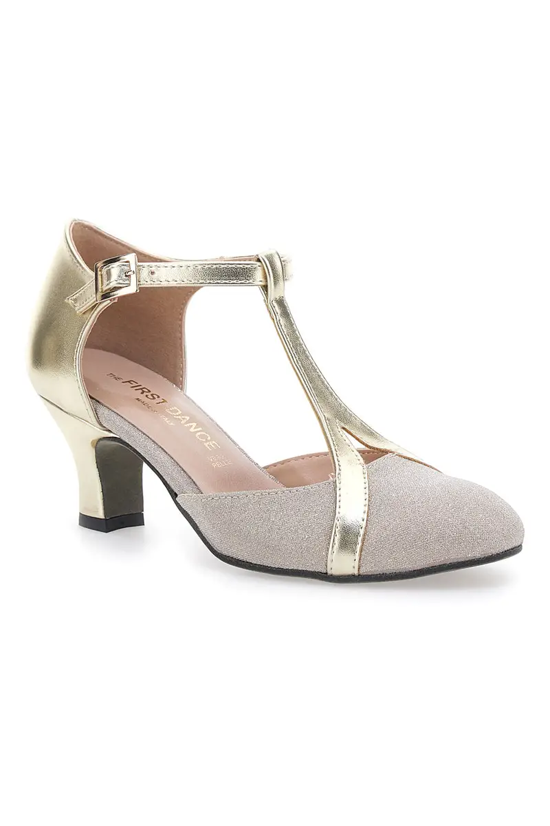 Scarpe da Ballo Platino con Suola in Pelle Made in Italy THE FIRST DANCE 5554 miniatura 2