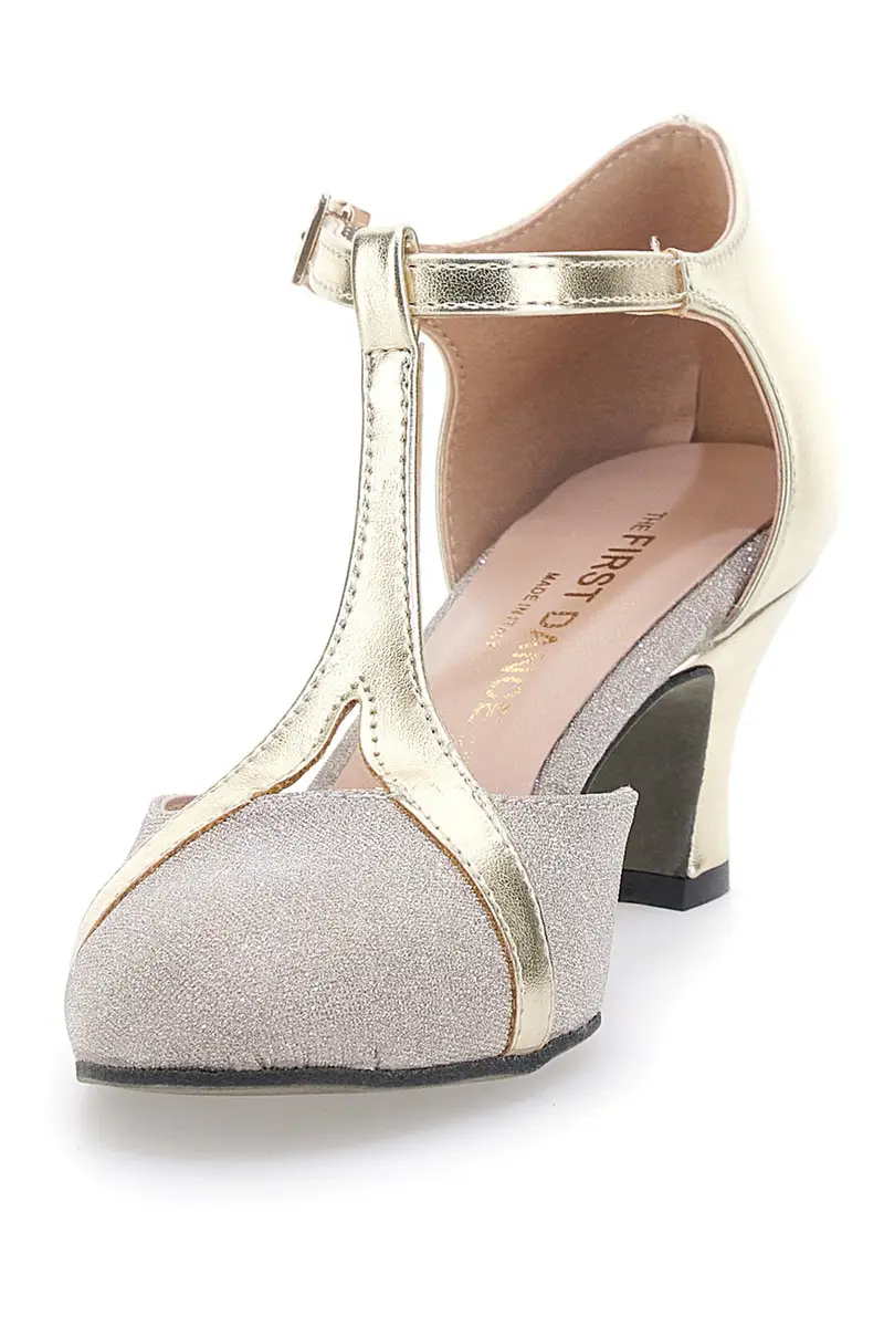Scarpe da Ballo Platino con Suola in Pelle Made in Italy THE FIRST DANCE 5554 miniatura 3