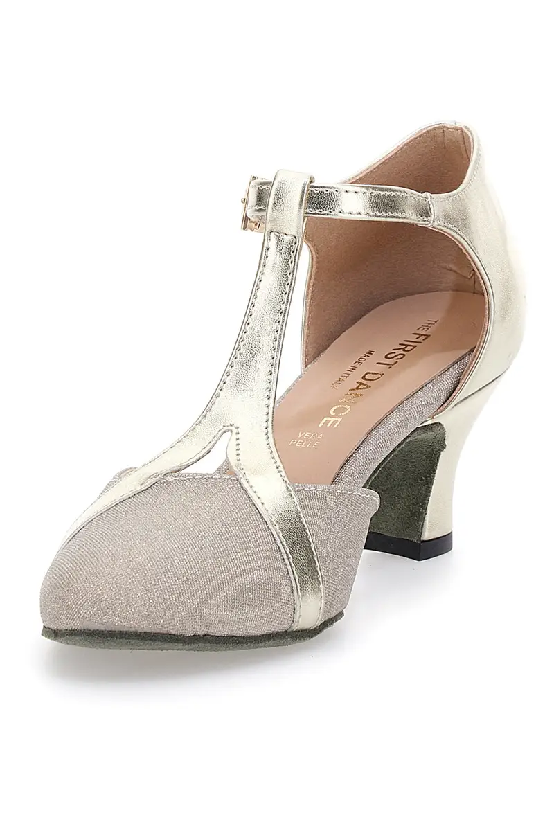 Scarpe da Ballo Platino Con Tacco Basso The First Dance 4554 miniatura 3