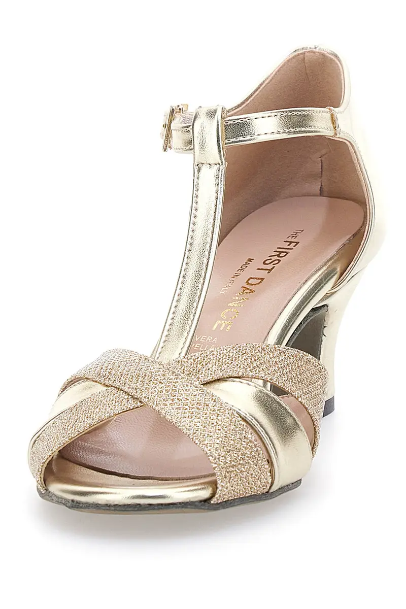 Scarpe da Ballo Platino Open Toe Con Glitter THE FIRST DANCE 5202 miniatura 3