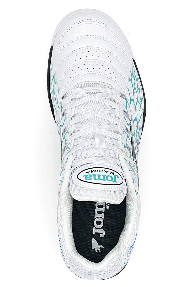Scarpe da Calcetto FutSal Bianche e Azzurre JOMA MAXIMA 2532 Indoor miniatura 3