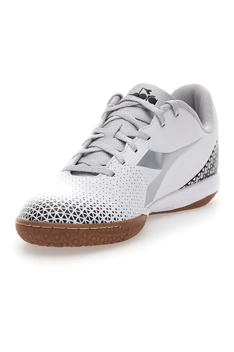 Scarpe da Calcetto Indoor Bianche con Logo Silver Diadora Pichichi 6 Idr miniatura 3