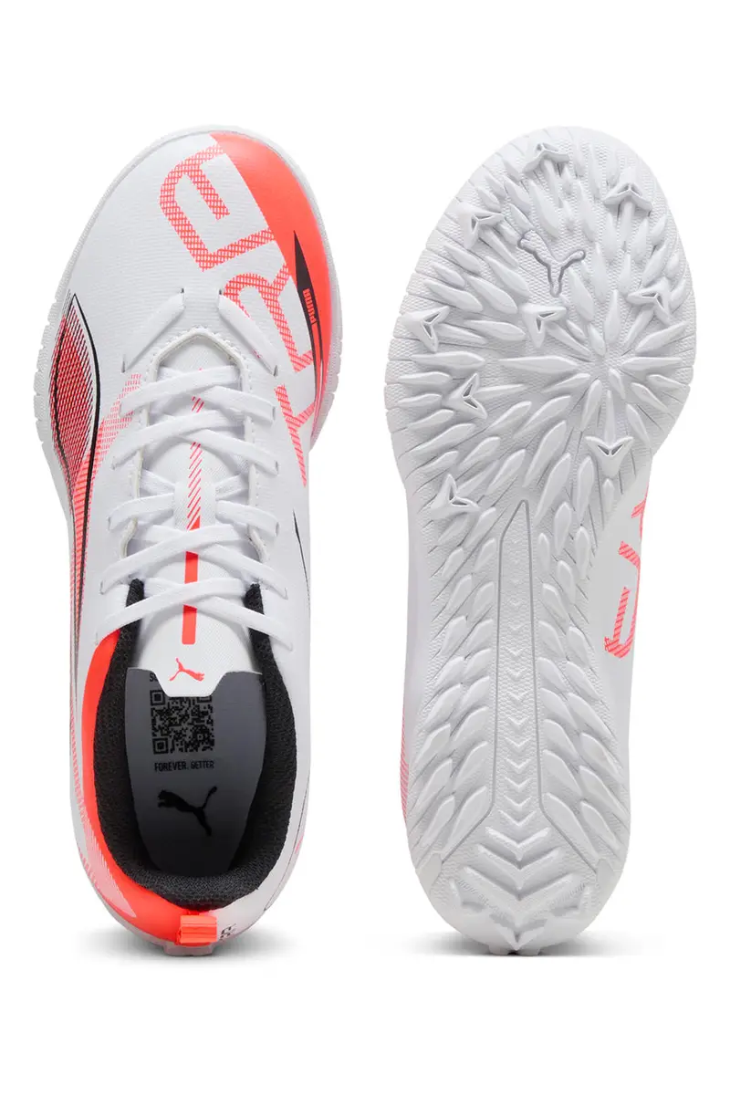 Scarpe da Calcetto Indoor Bianche e Rosse PUMA ULTRA 5 PLAY TT Jr miniatura 3