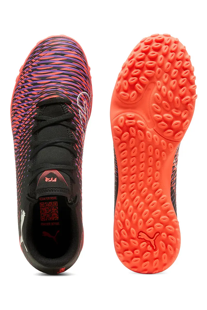 Scarpe da Calcetto Indoor Nere Rosse e Viola Puma FUTURE 8 PLAY TT miniatura 3