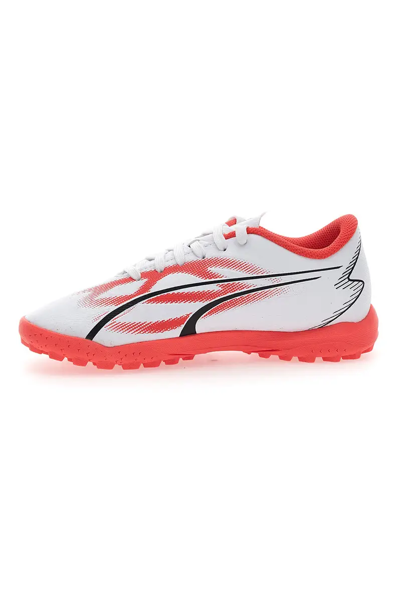 Scarpe da Calcetto Puma Ultra Play TT Jr Bianche e Arancioni miniatura 3