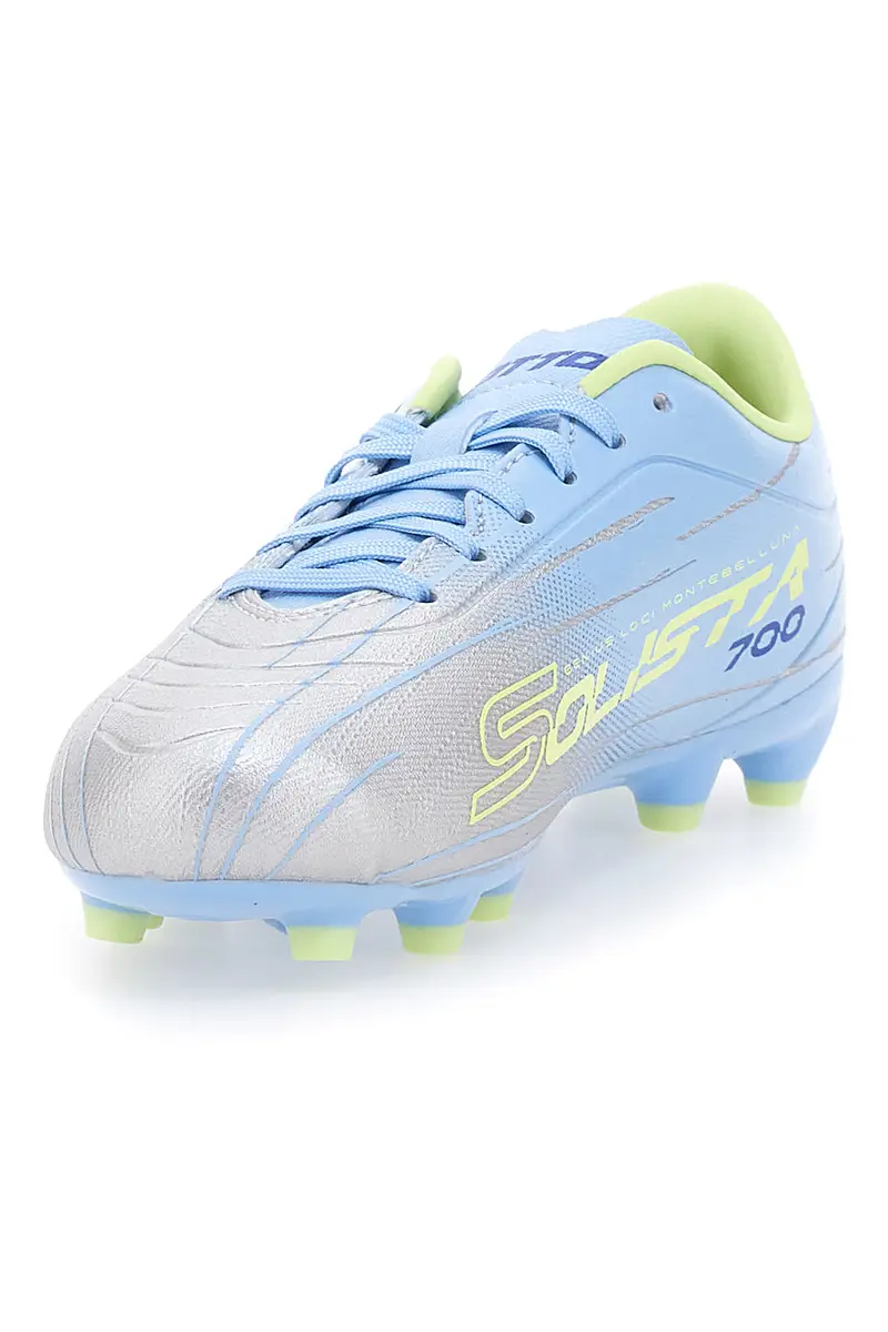 Scarpe da Calcio Argento e Blu LOTTO SOLISTA 700 IX FG JR miniatura 3